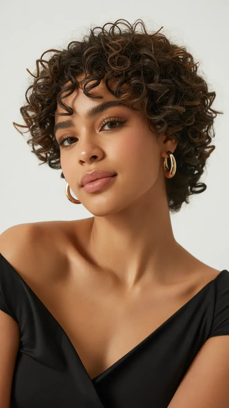 Best curly hairstyles 2026 Soft Curly Pixie With Sculpted Volume