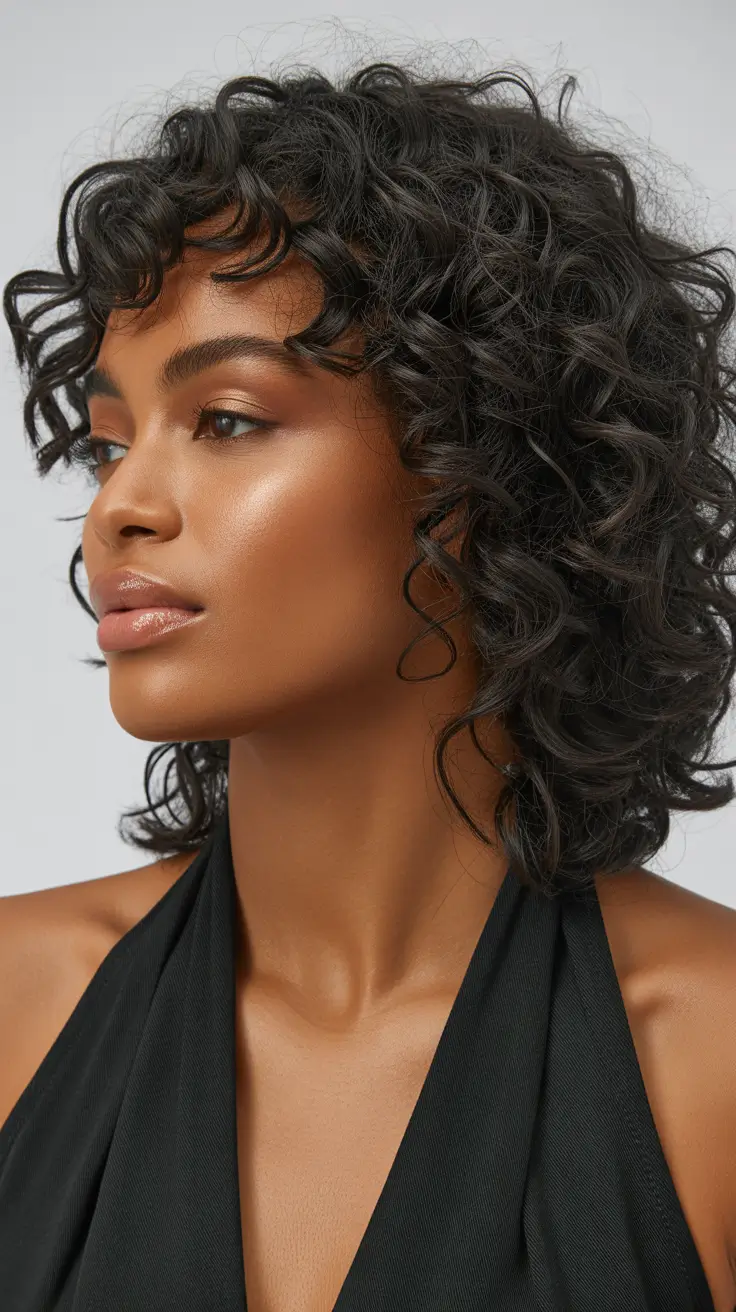 Best curly hairstyles 2026 Soft Layered Curls With Defined Baby Bangs