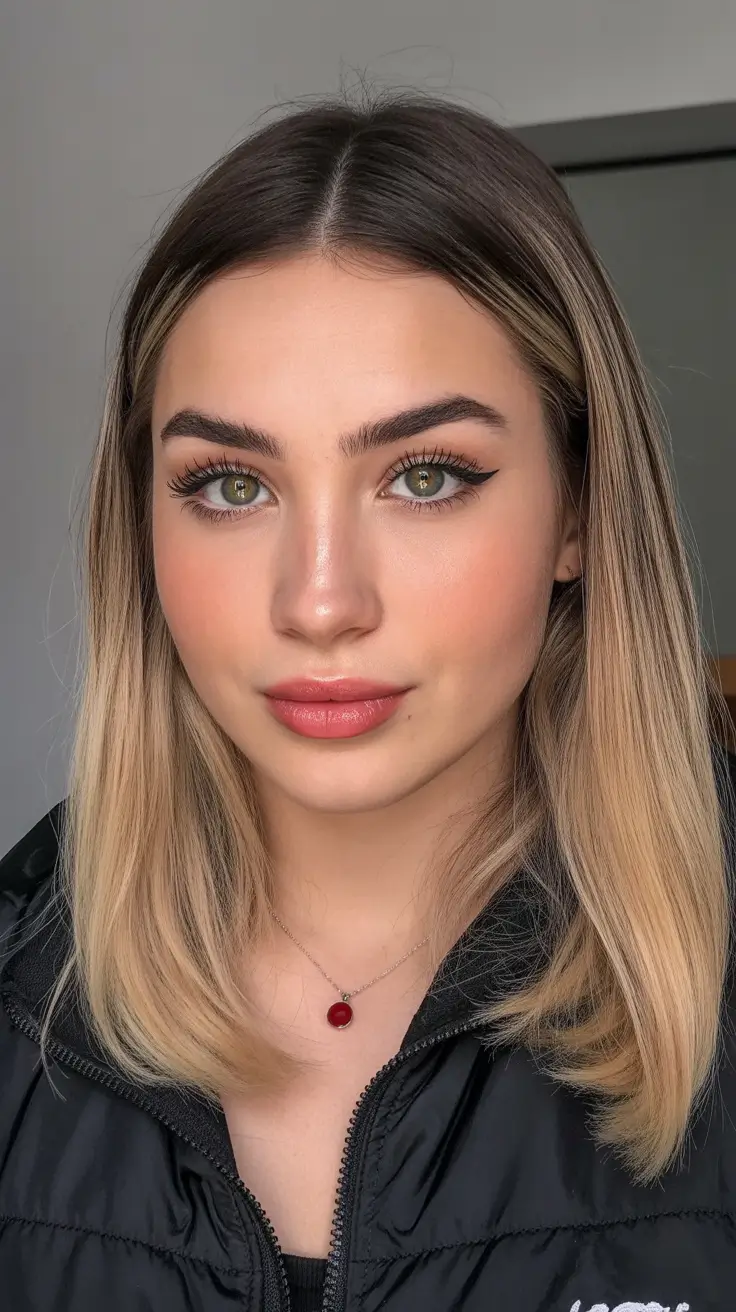 Best haircuts for medium hair 2026 Modern Blonde Lob with Center Part