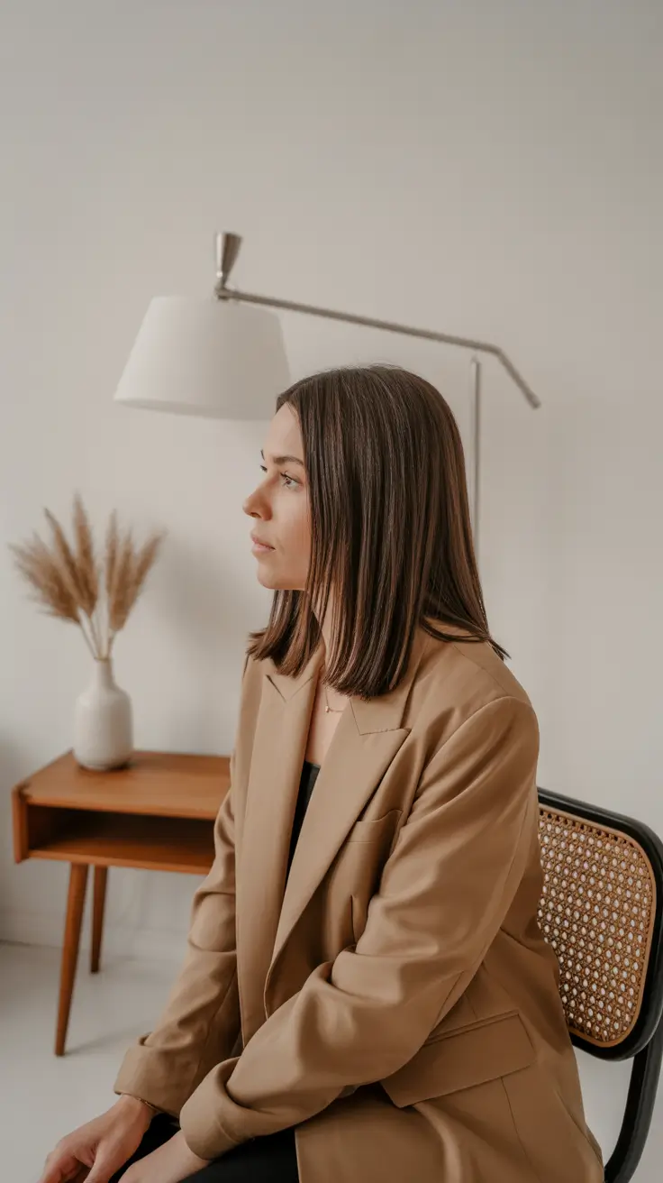 Best haircuts for medium hair 2026 Minimalist Blunt Cut for Straight Perfection