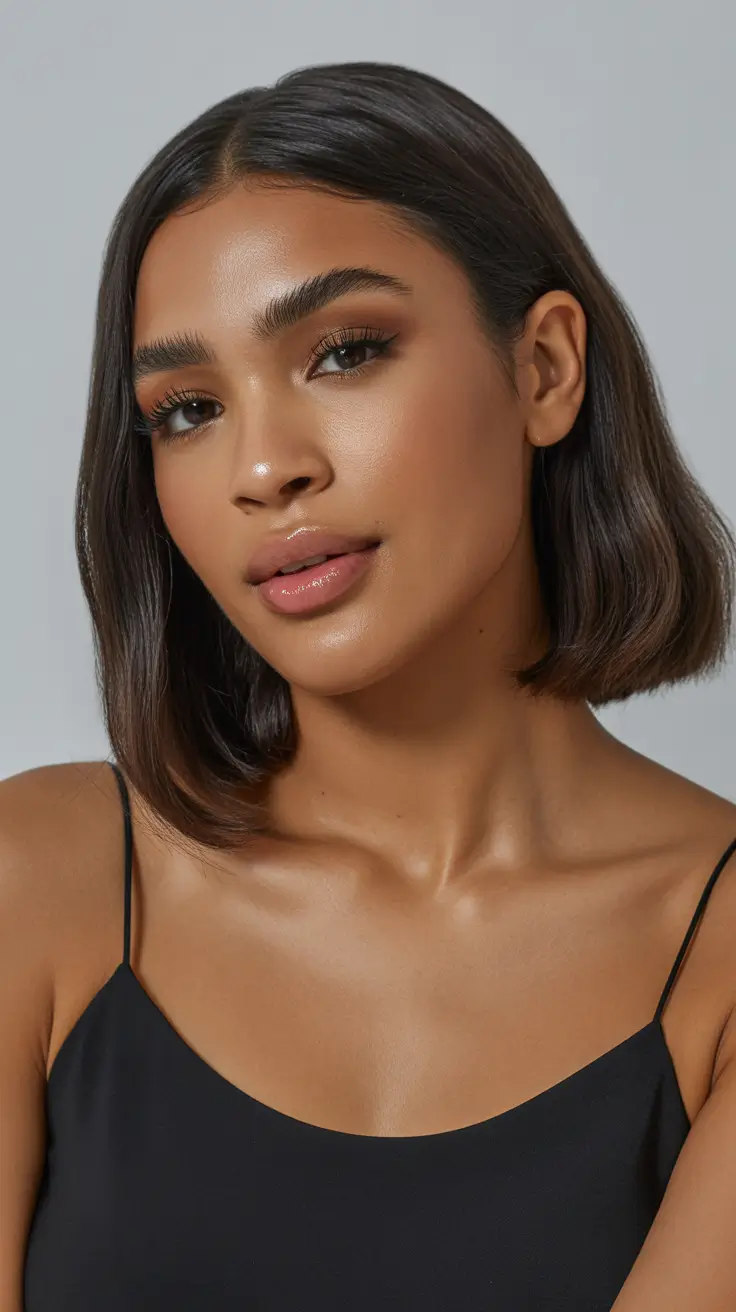 Best haircuts for medium hair 2026 Glossy Brunette Short Bob