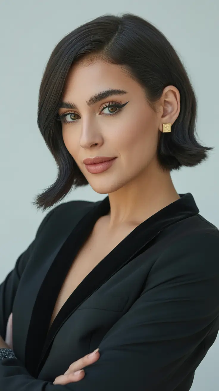 Best haircuts for medium hair 2026 Chic Sculpted Bob with Side Texture