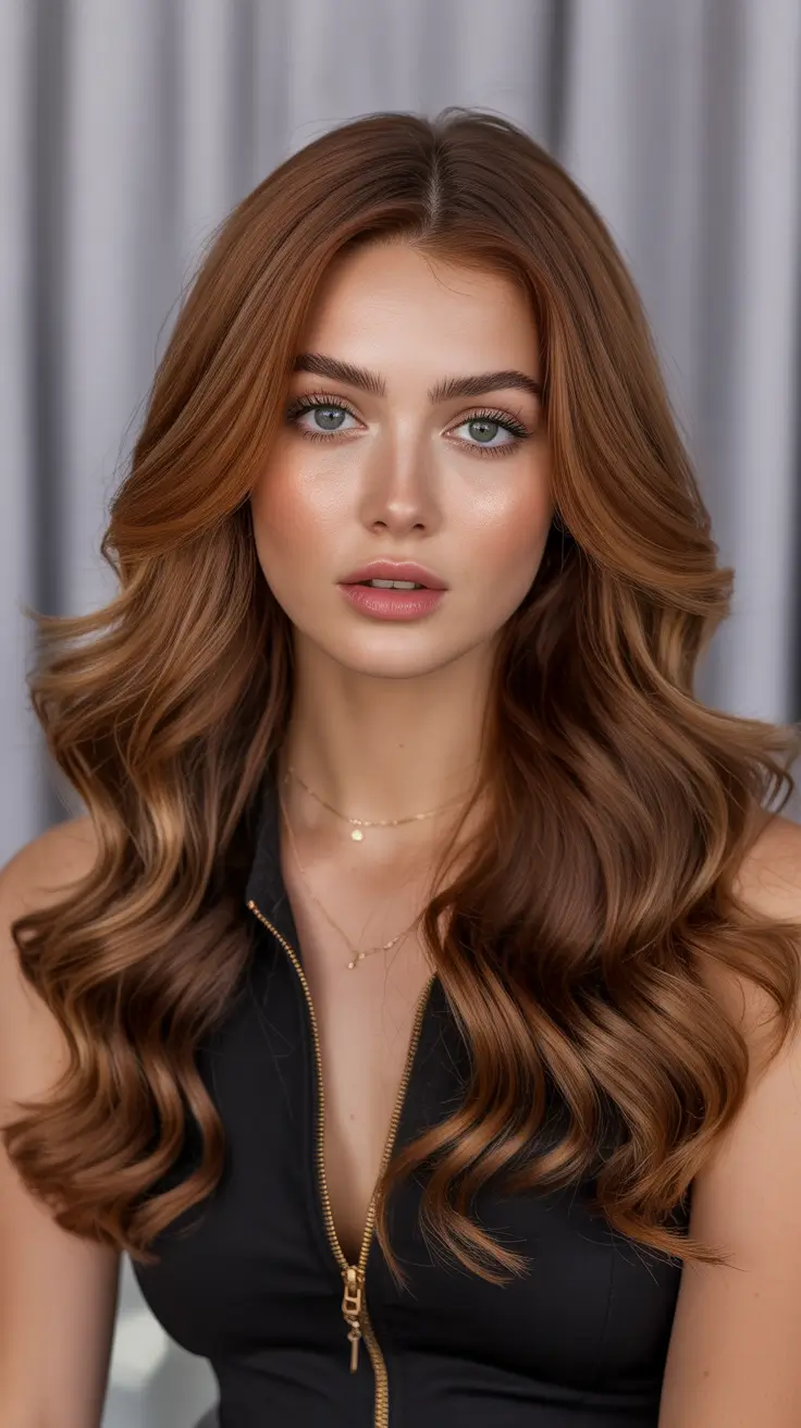Best haircuts for medium hair 2026 Classic Cinnamon Waves with Volume