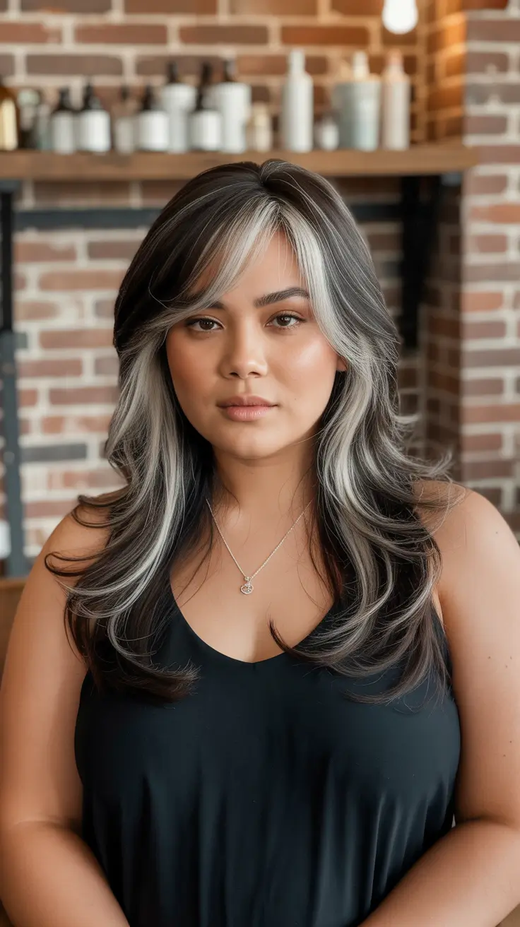 Best haircuts for plus size women 2026 Modern Layered Volume with Face-Framing Highlights