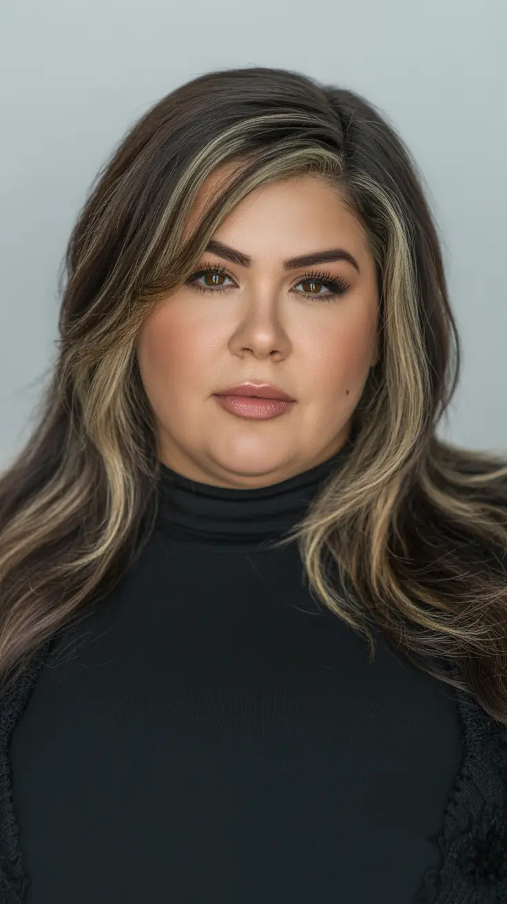 Best haircuts for plus size women 2026 Soft Shag Layers with Blonde Balayage