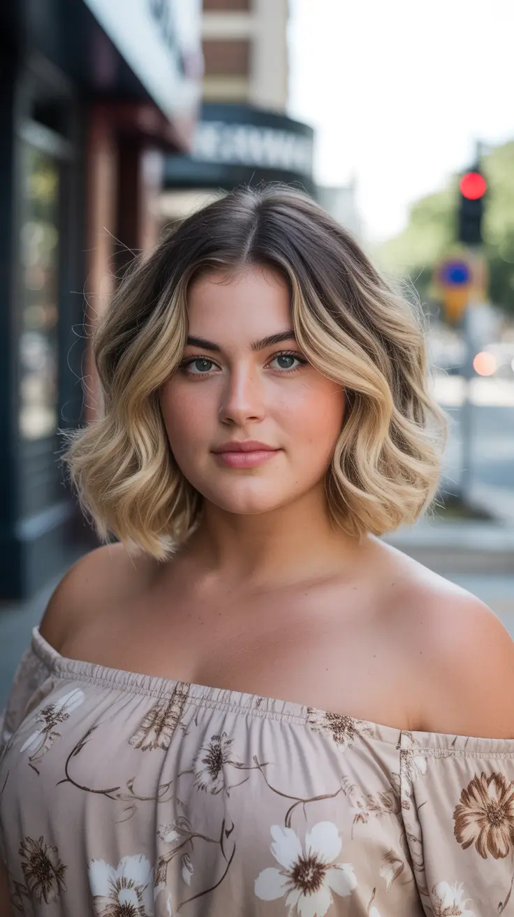Best haircuts for plus size women 2026 Soft Blonde Bob with Beachy Movement