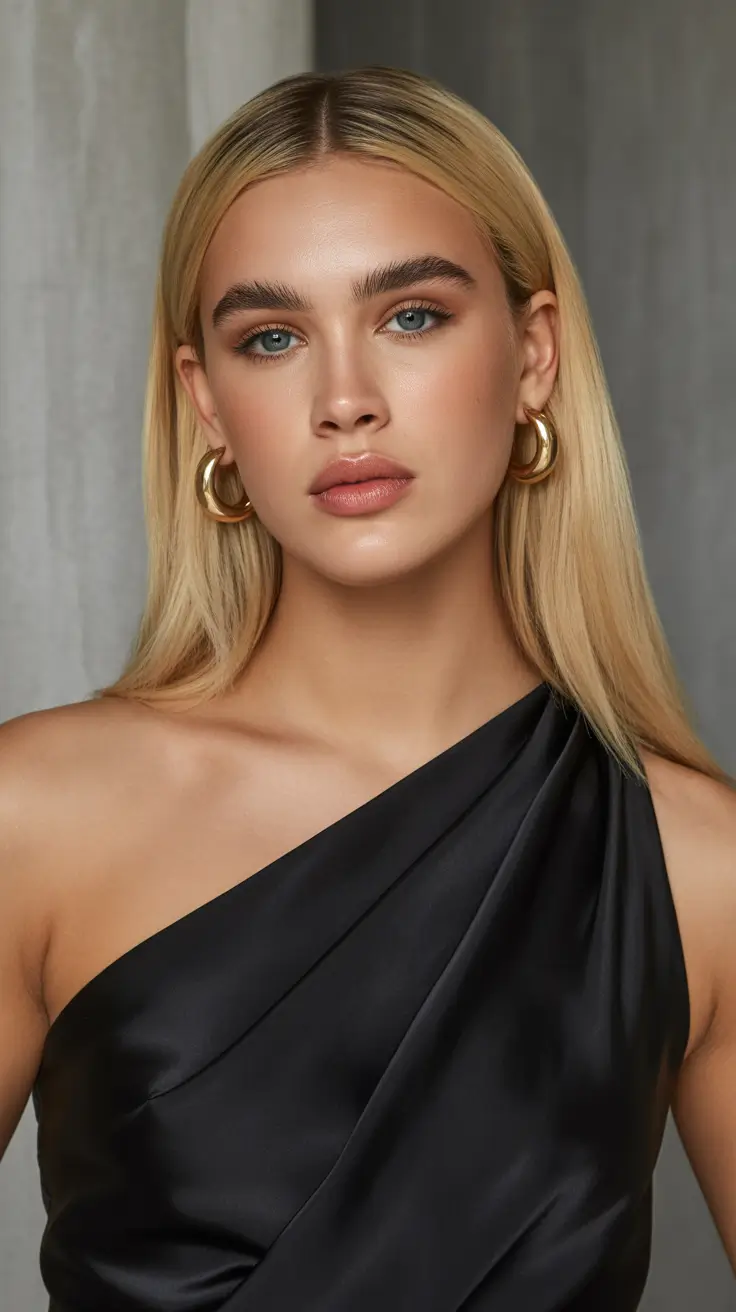 Best haircuts for thin fine hair 2026 Sleek Straight Long Cut with Center Part