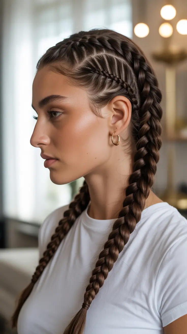 Braided hairstyles for women 2026 Dutch Layers with an Edge