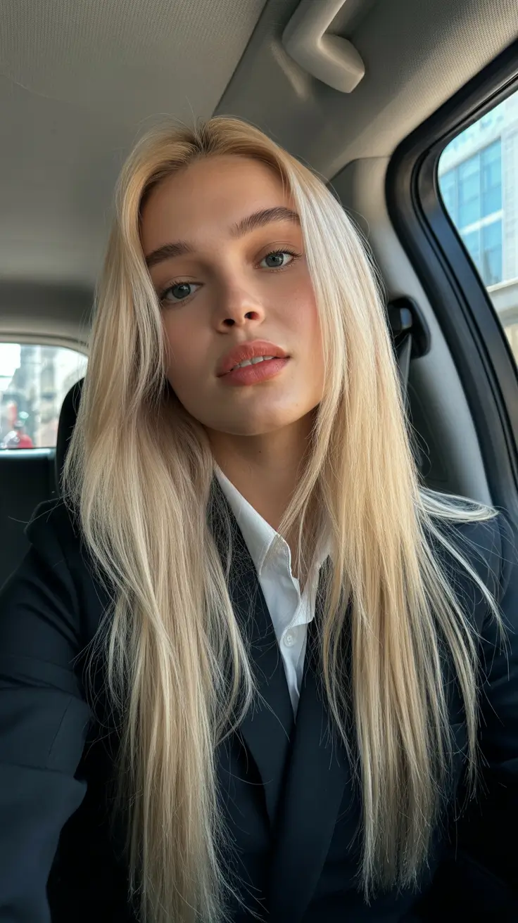 Cute hairstyle ideas 2026 Ultra-Long Platinum Elegance