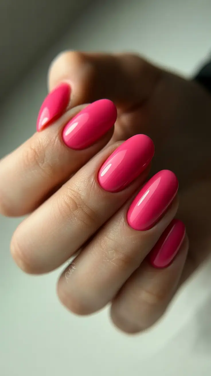 cute nails inspiration 2026 Bubblegum Pink Almond Glow