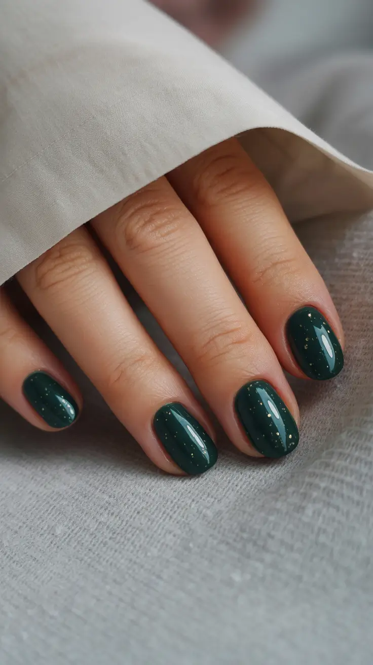 cute nails inspiration 2026 Deep Pine Speckled Calm