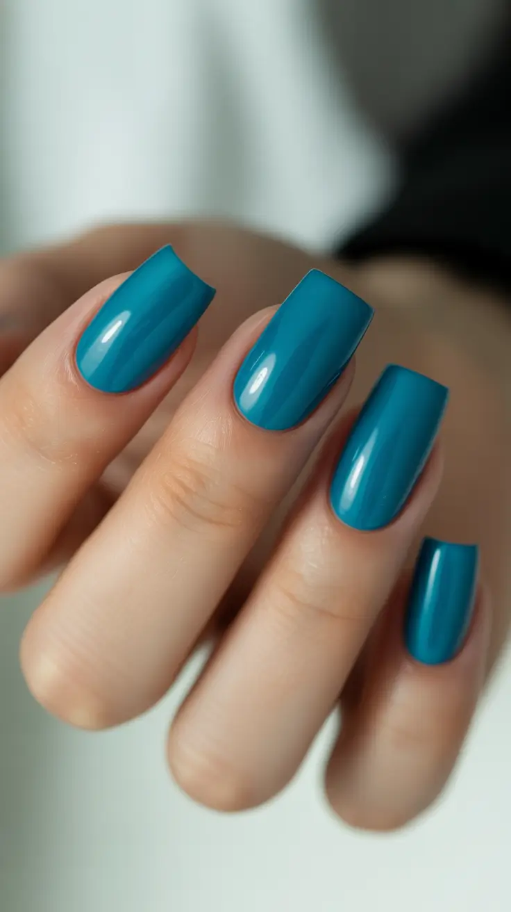 gel nail designs 2026 Teal Shine