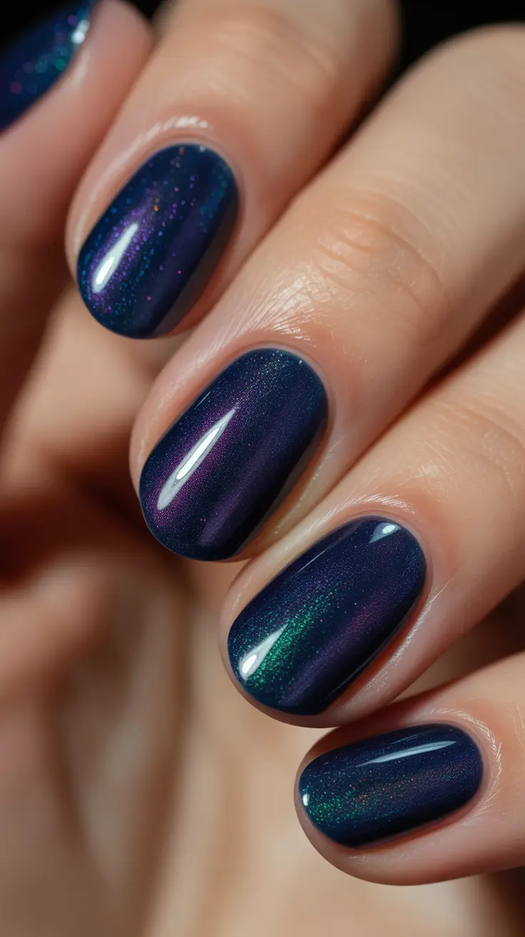 gel nail designs 2026 Galaxy Velvet Sparkle