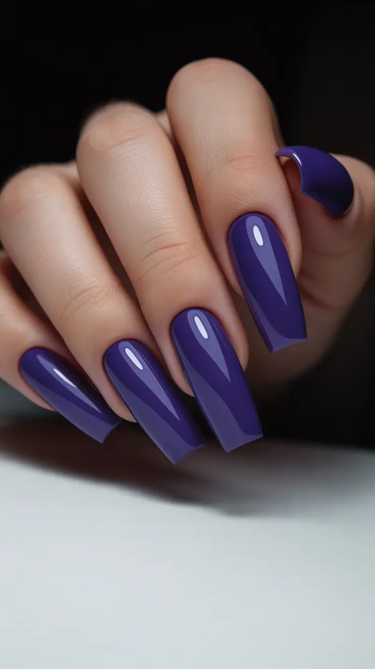gel nail designs 2026 Deep Violet Power Gloss