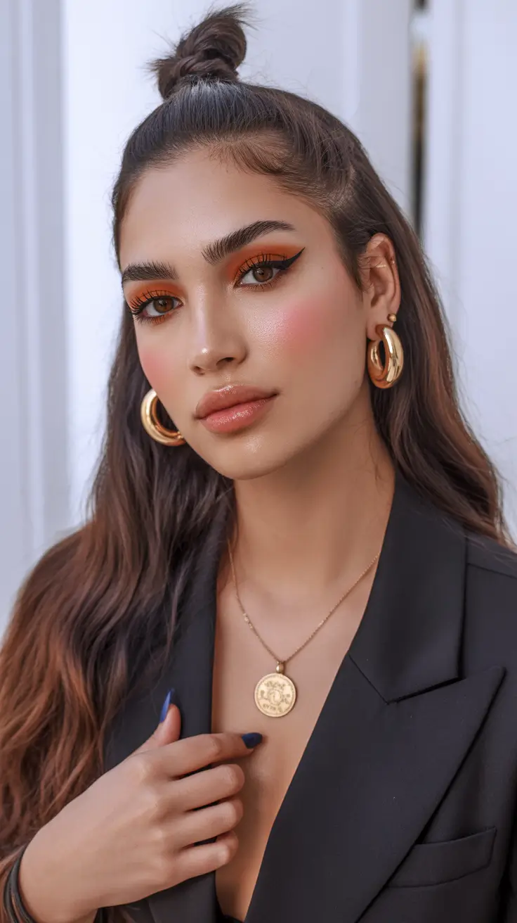 Latest cute hair trends 2026 Half-Up Twist Knot With Cascading Waves