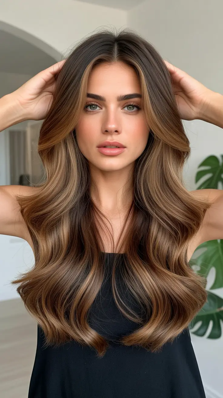 Layered haircuts for long hair 2026 Bronzed Balayage with Butterfly Layers