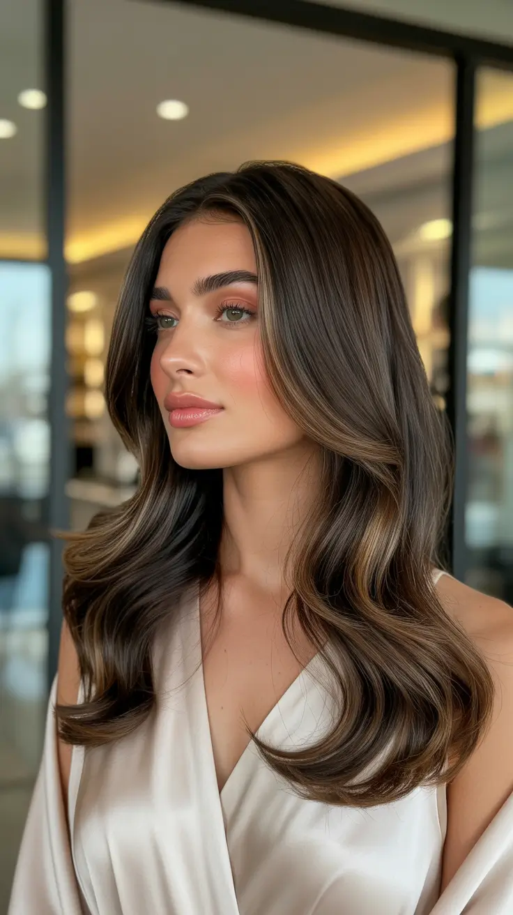 Medium length hair ideas 2026 Soft Brown Waves With Natural Face Framing