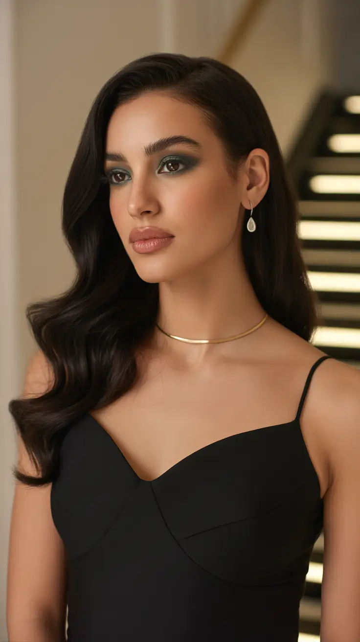 Medium length hair ideas 2026 Old-Hollywood Side-Swept Waves