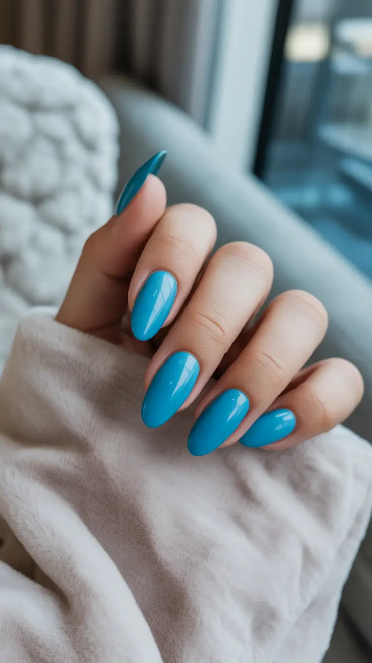 minimalist simple nails 2026 Sky-Blue Almond Minimal
