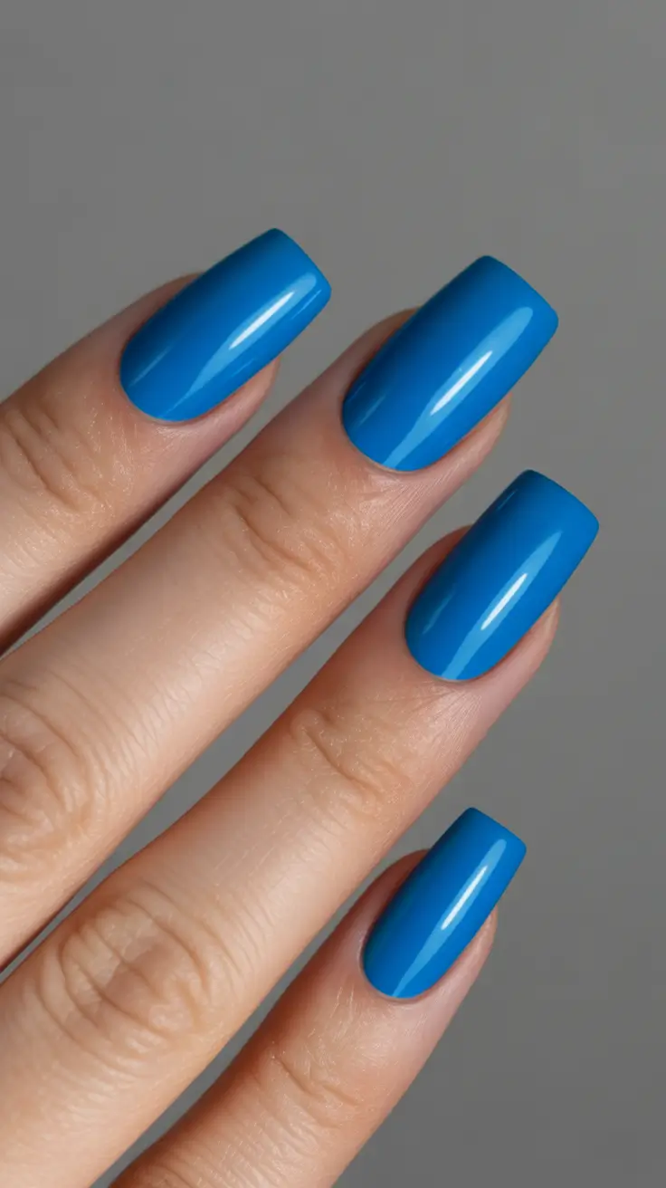 minimalist simple nails 2026 Cobalt Square Boldness