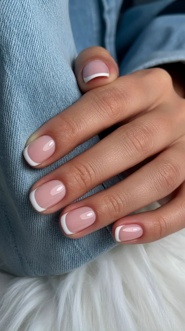 minimalist simple nails 2026 Soft White-Tipped Micro French