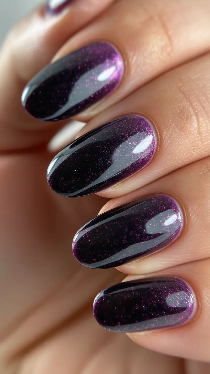 minimalist simple nails 2026 Cosmic Purple Jelly Shine