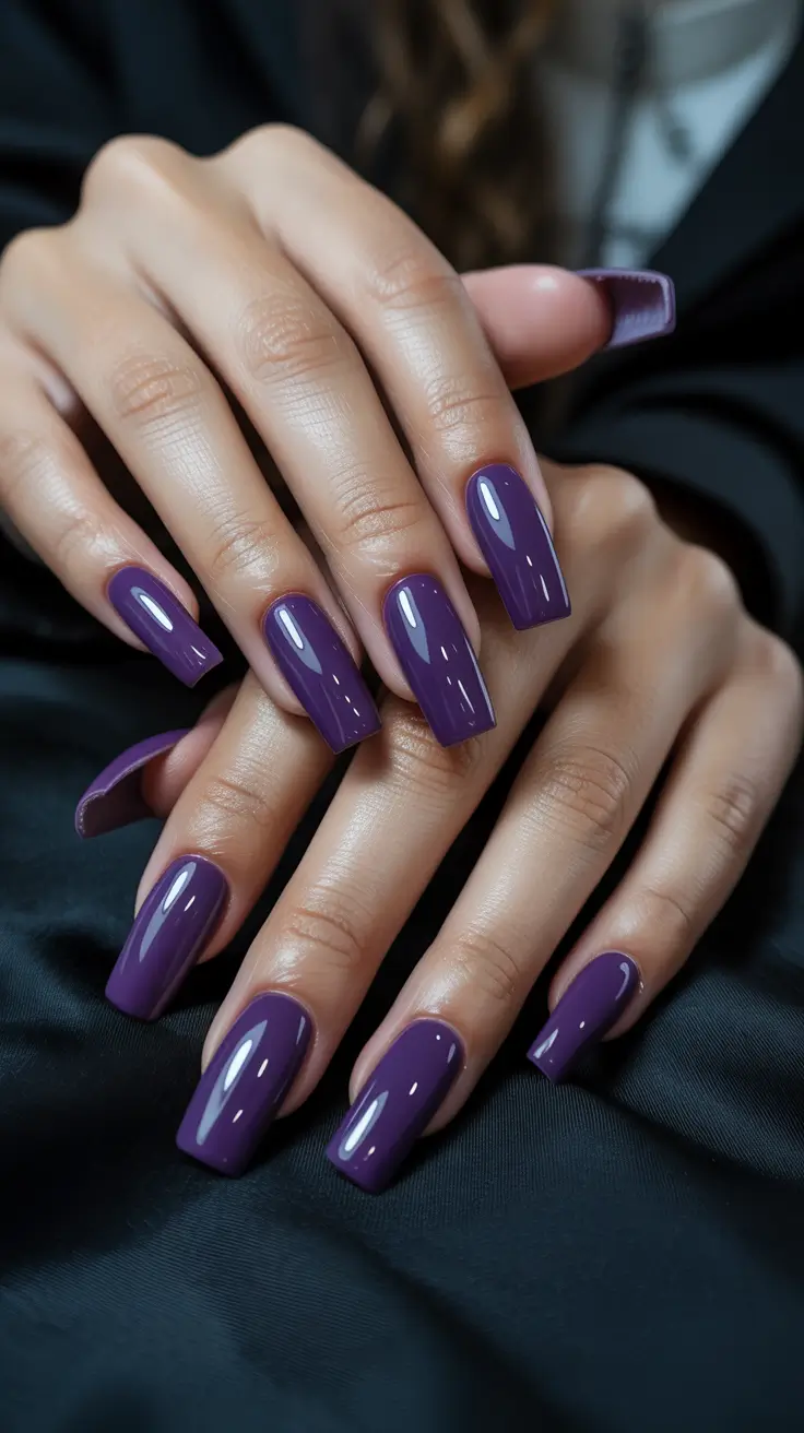 nail inspo aesthetic 2026 Midnight Plum Confidence