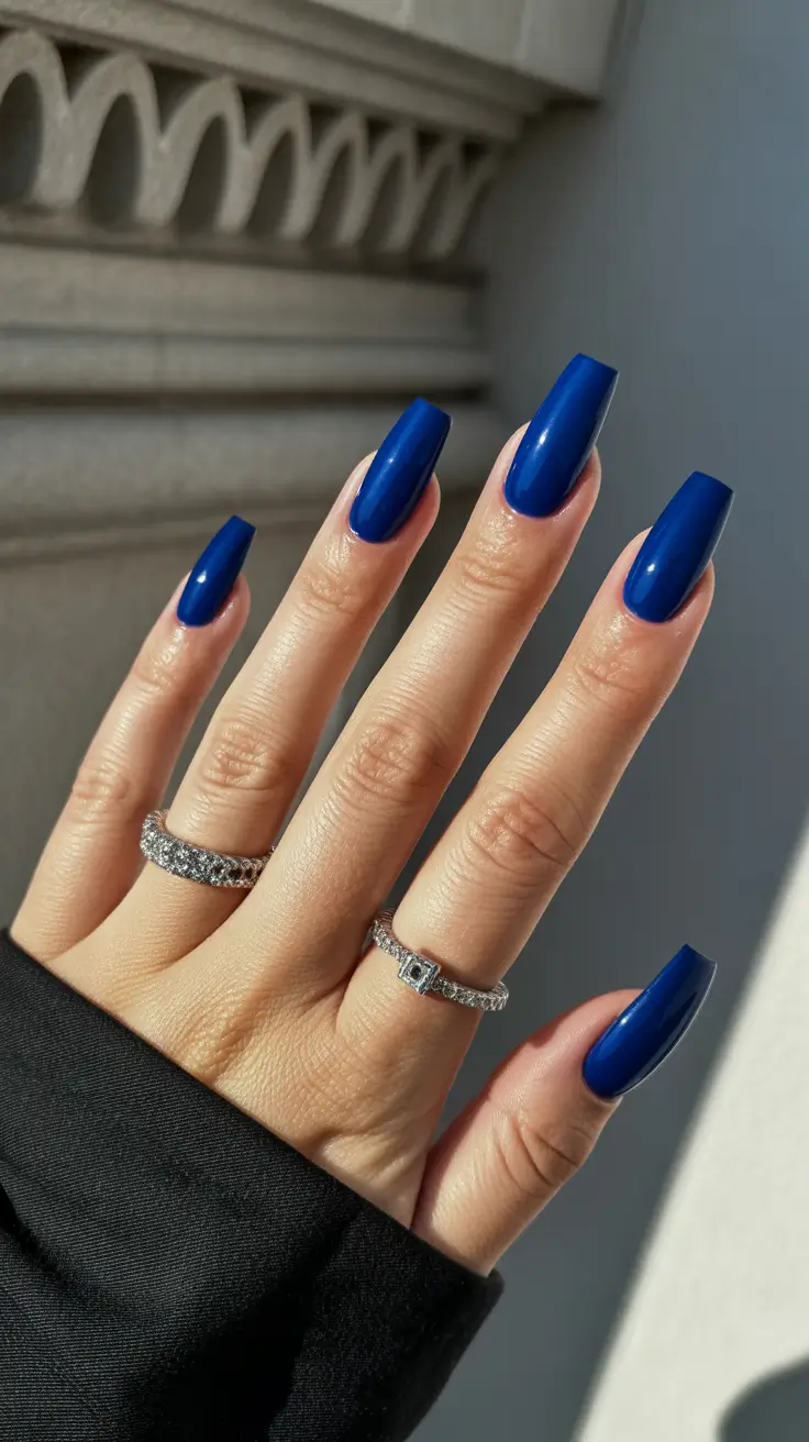 nail inspo aesthetic 2026 Deep Sapphire Power