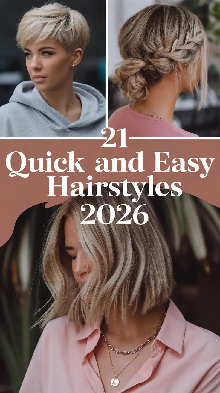 Quick and Easy Hairstyles 2026: Fresh, Cute Ideas for Every Hair Type