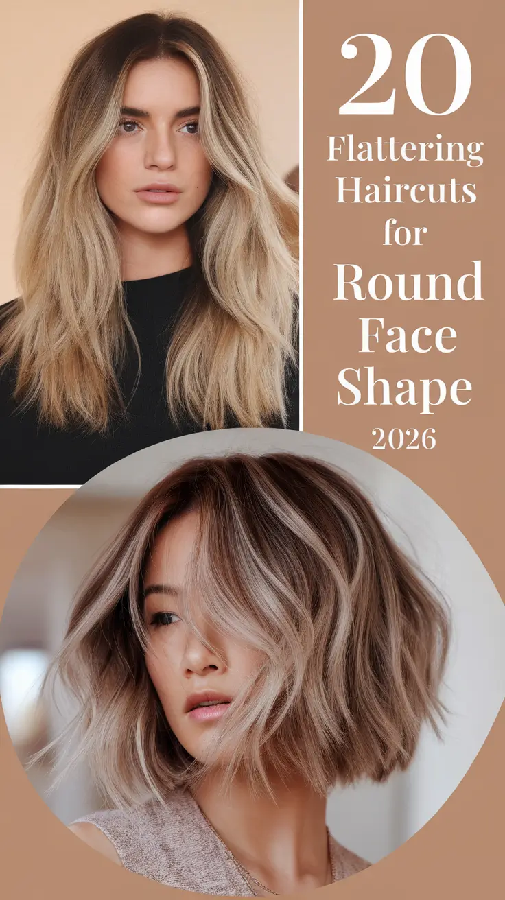 Flattering Haircuts for Round Face Shape 2026: Perfect Short, Medium & Long Styles to Try