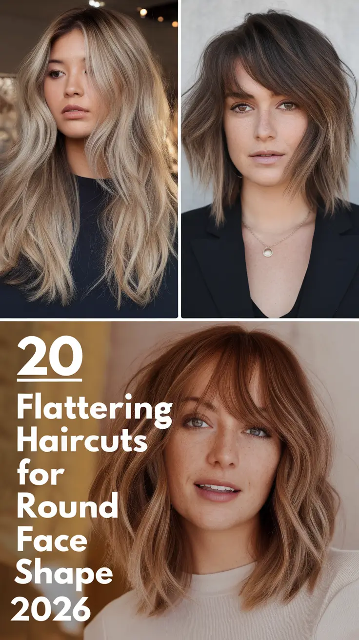 Flattering Haircuts for Round Face Shape 2026: Perfect Short, Medium & Long Styles to Try