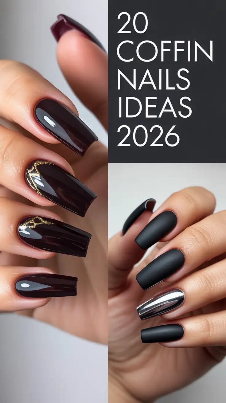 Coffin Nails Ideas 2026: Trendy Designs, Shapes & Colors for Every Season
