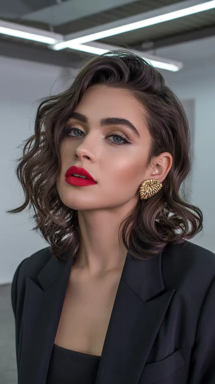 Quick and easy hairstyles 2026 Voluminous Side-Parted Waves With Soft Lift