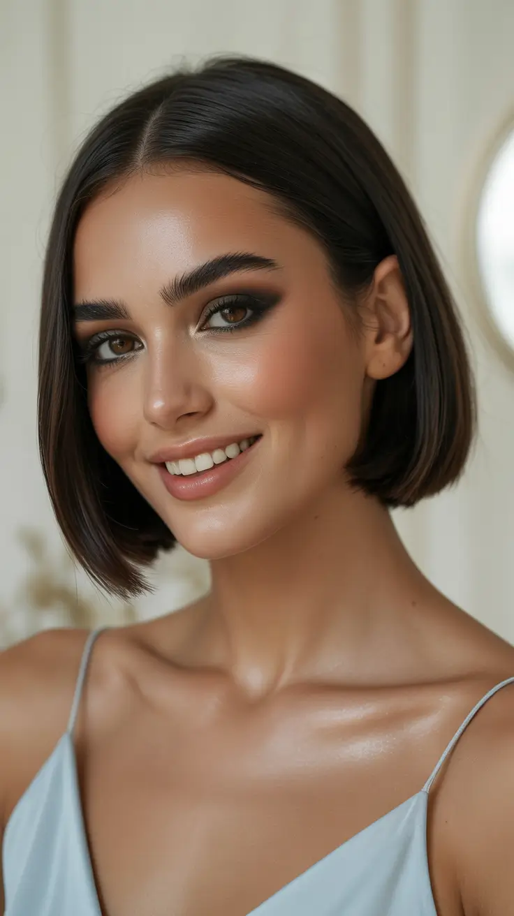 Quick and easy hairstyles 2026 Classic Sleek Bob With a Polished Finish