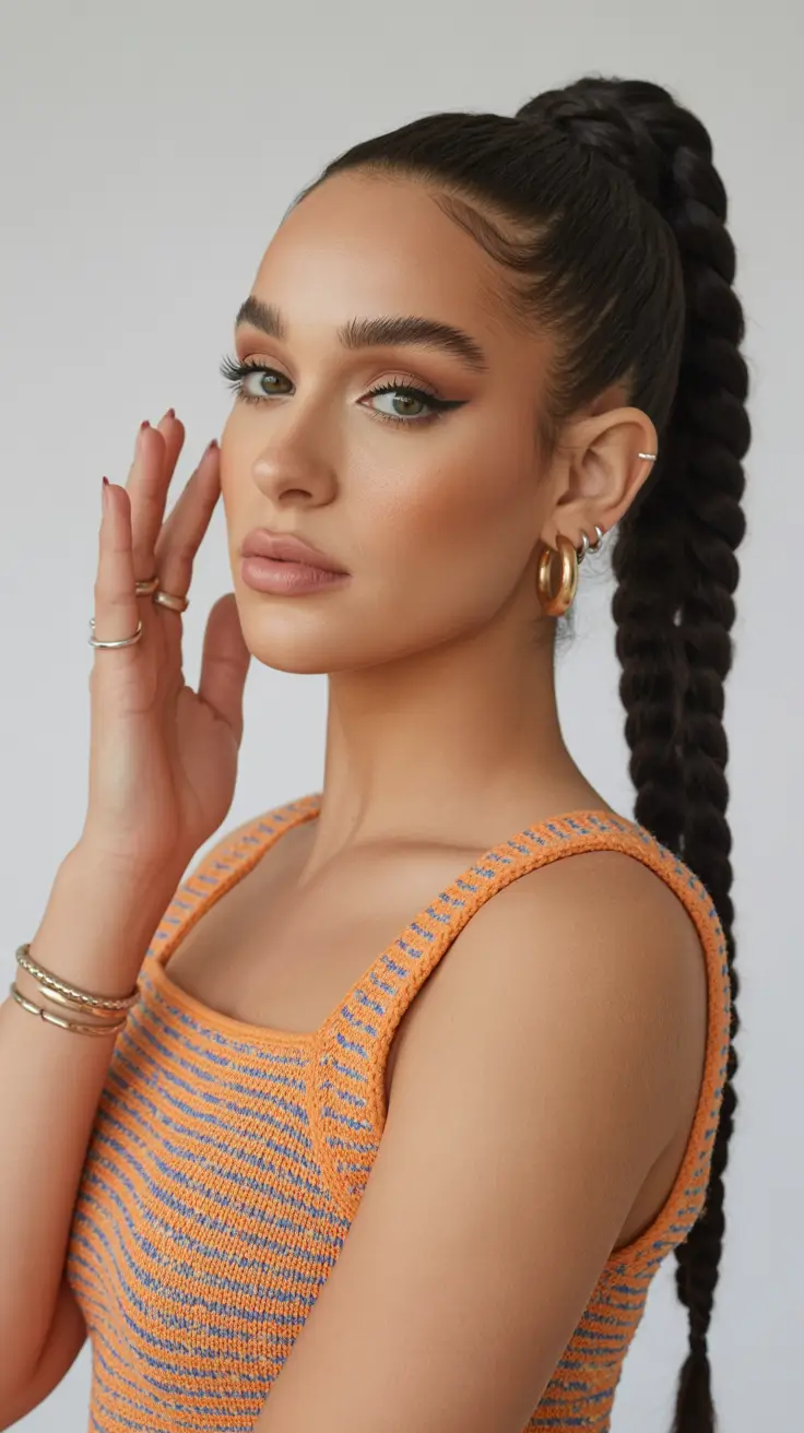 Quick and easy hairstyles 2026 High Braided Ponytail