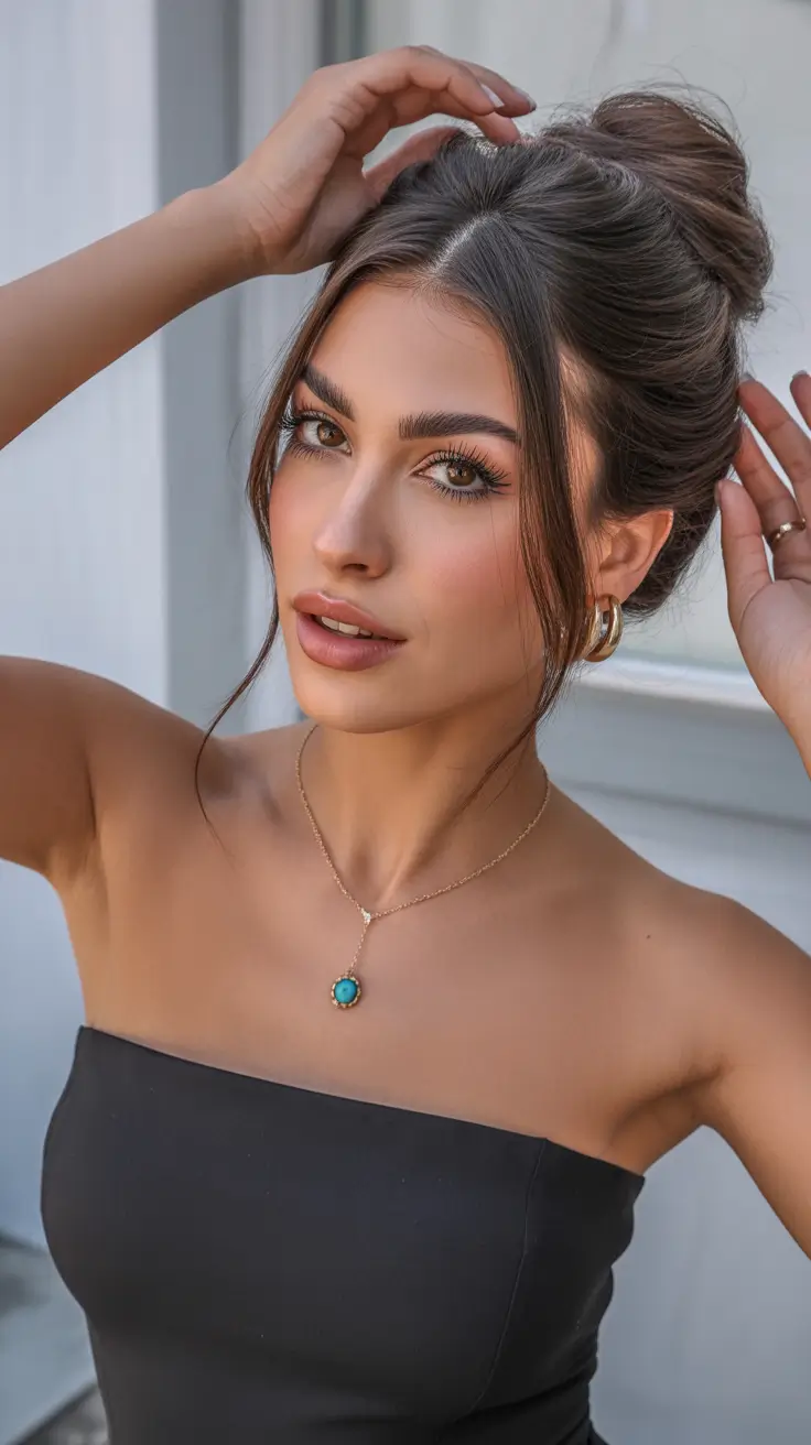 Quick and easy hairstyles 2026 Romantic Soft Updo With Face-Framing Strands