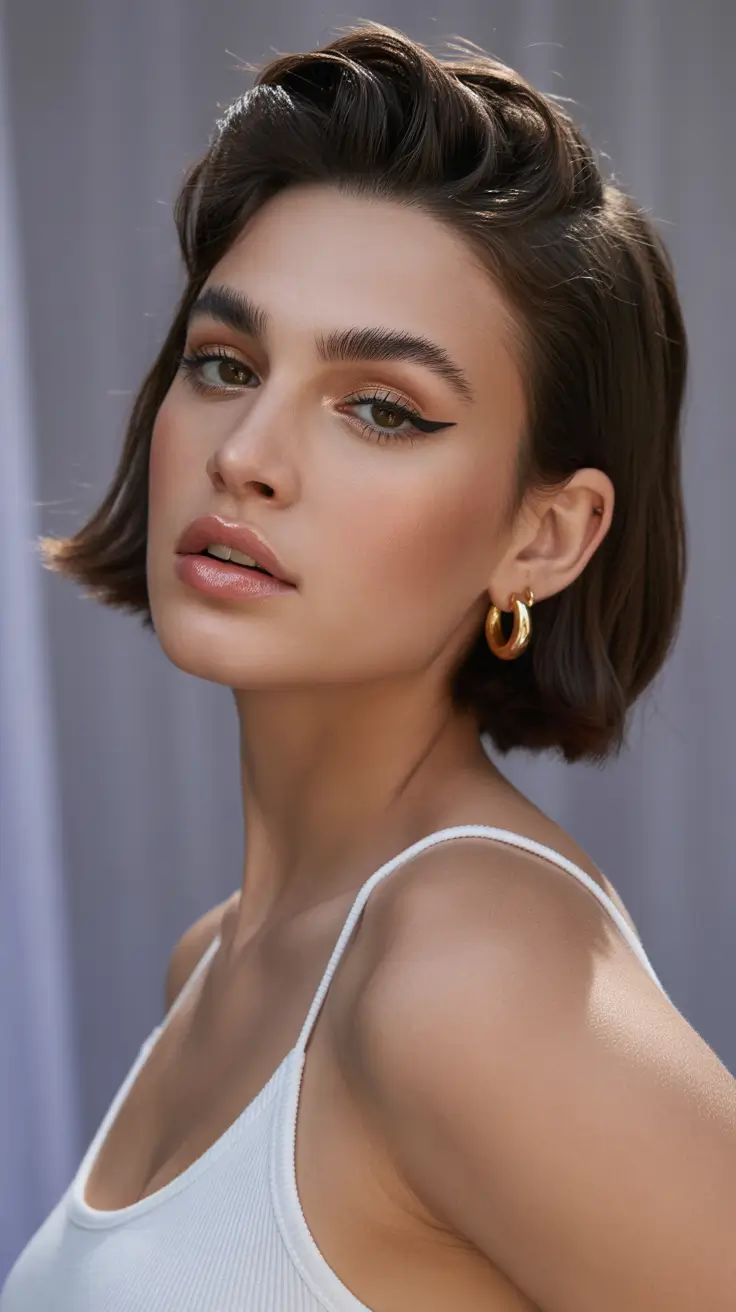 Quick and easy hairstyles 2026 Sculpted Vintage-Inspired Bob With Lift