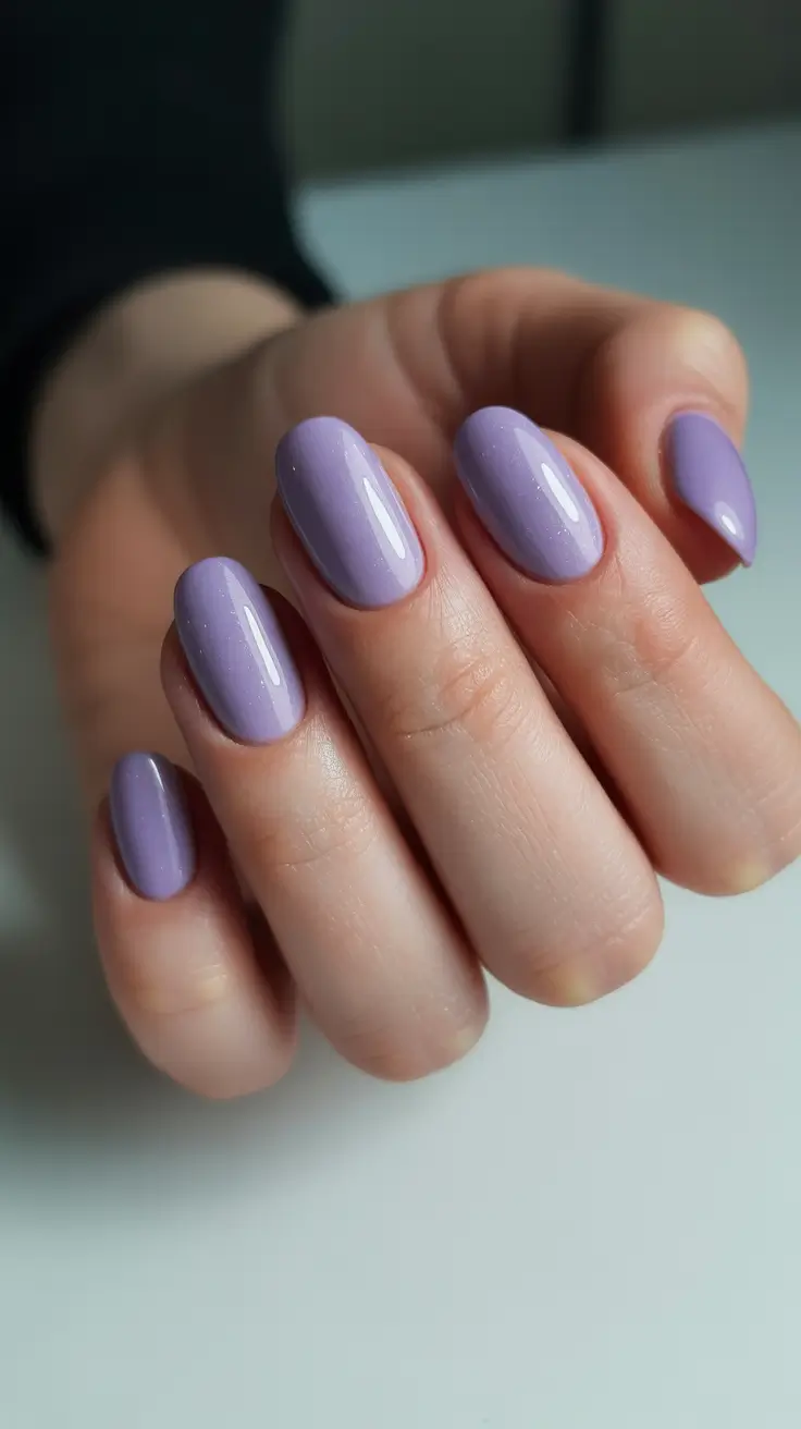 short acrylic nail designs 2026 Lavender Almond Breeze