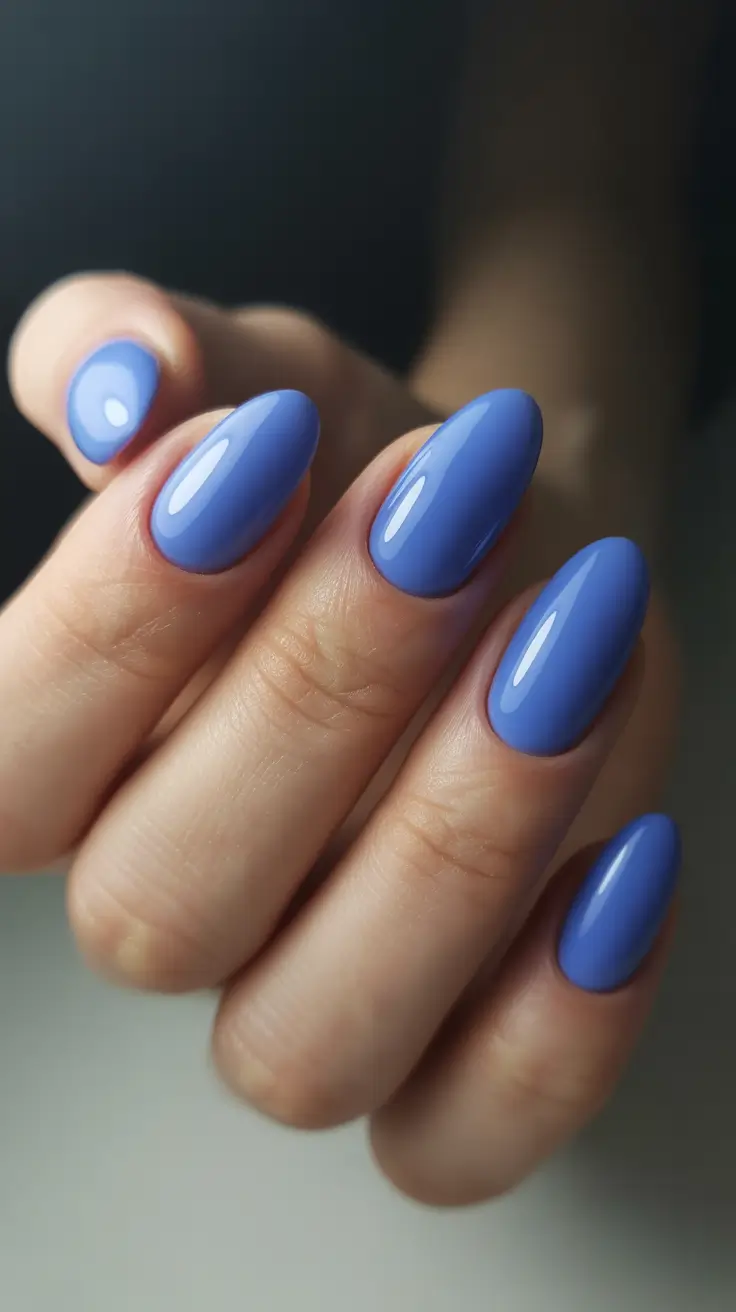 short acrylic nail designs 2026 Periwinkle Oval Gloss