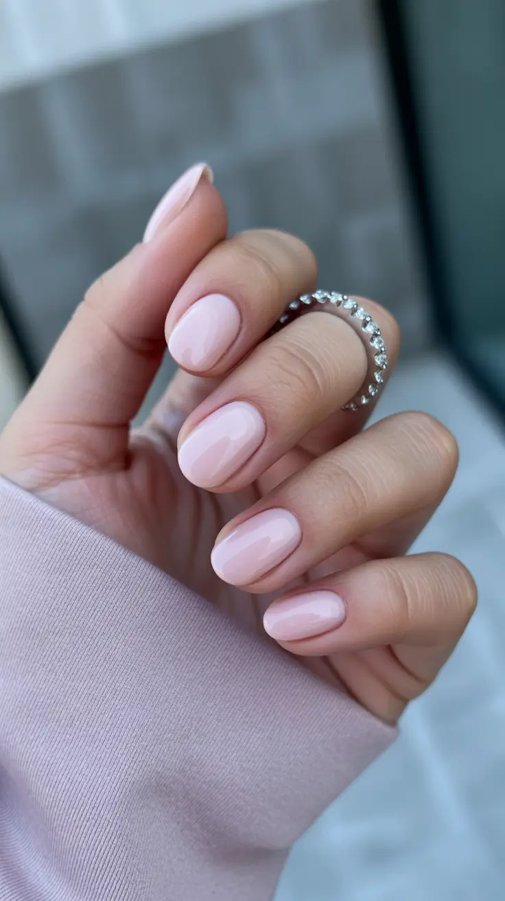 short nail designs 2026 Soft Blush Minimalism