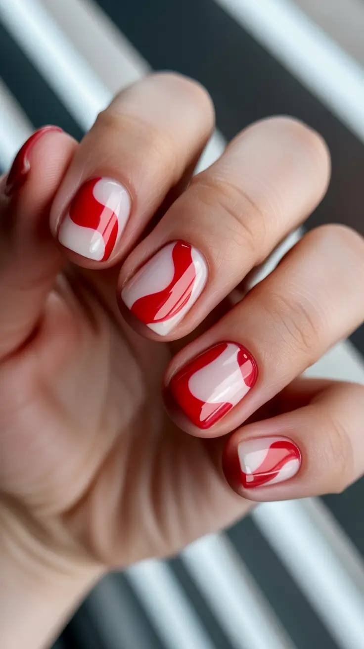 short nail designs 2026 Red Wave Energy