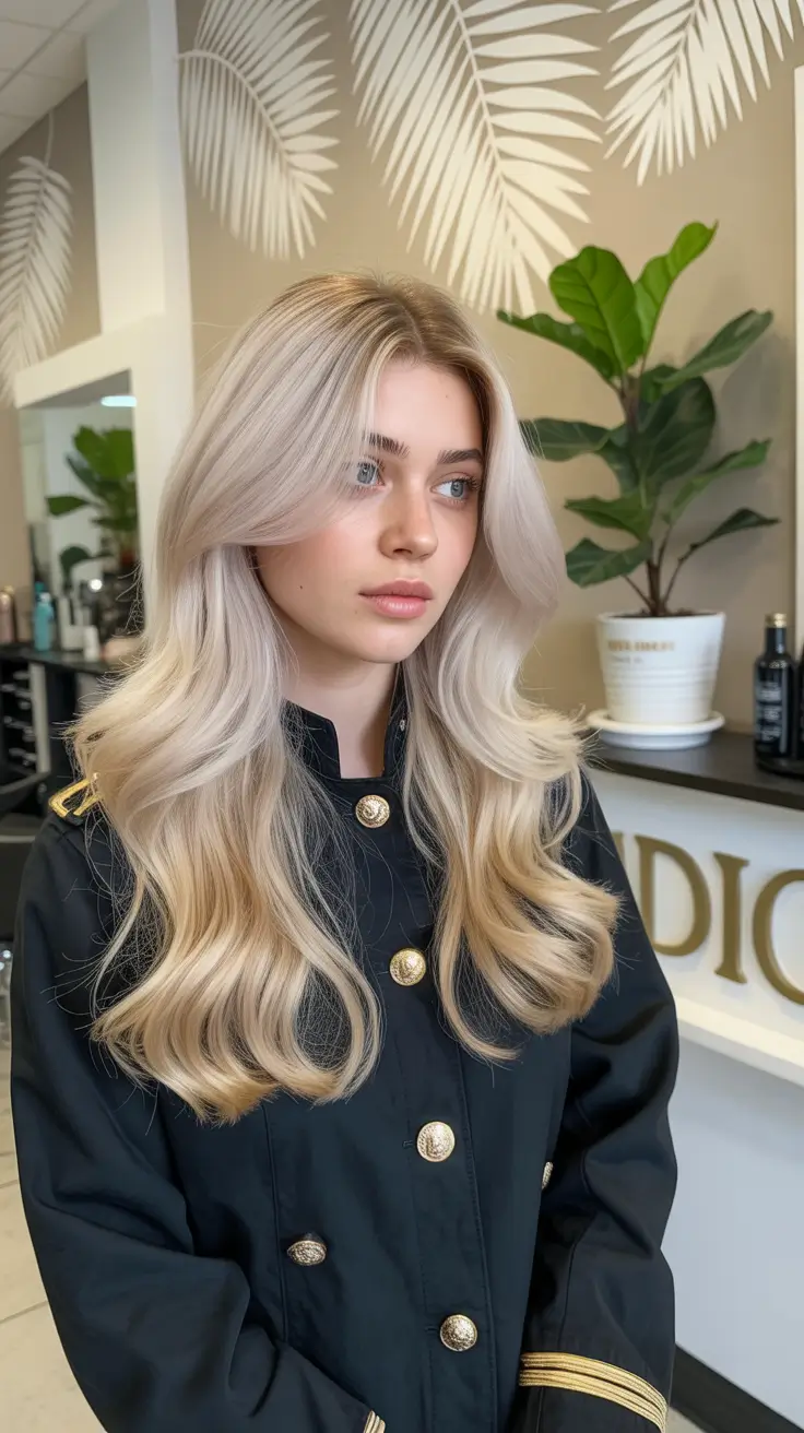 spring blonde hair color ideas 2026 Platinum-Cream Blonde With Soft Contour Layers