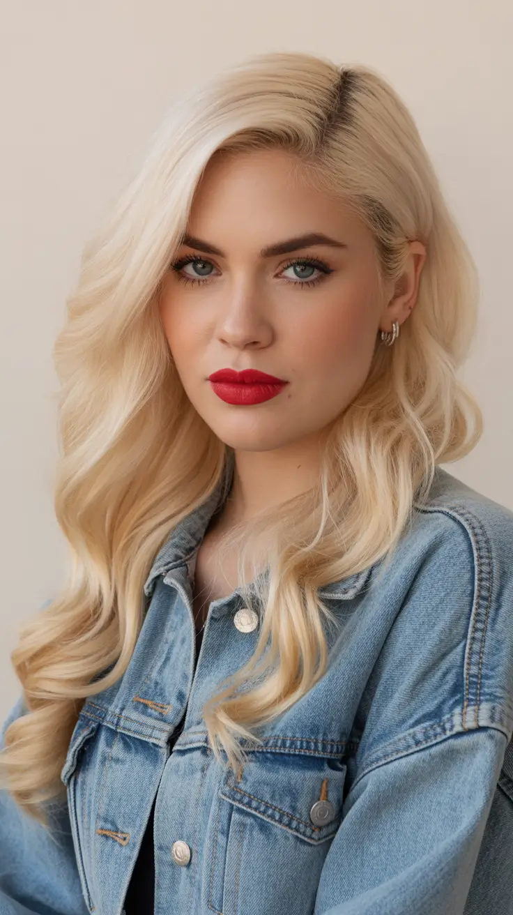spring blonde hair color ideas 2026 Classic Long Hollywood Blonde With Soft Waves