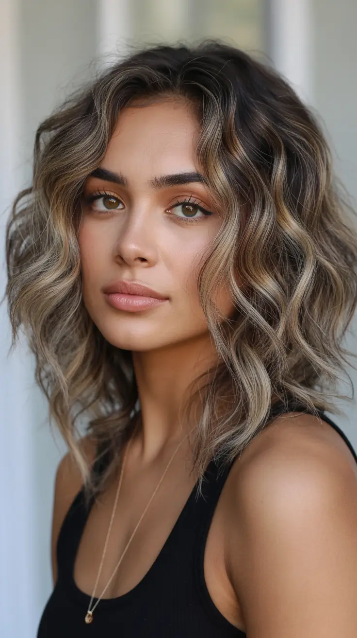 Spring Hair Color Ideas 2026 Soft Brunette Balayage on Textured Short Cut
