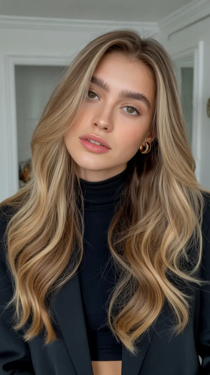 Spring Hair Color Ideas 2026 Champagne Blonde Ribbons with Clean Face-Framing Lift