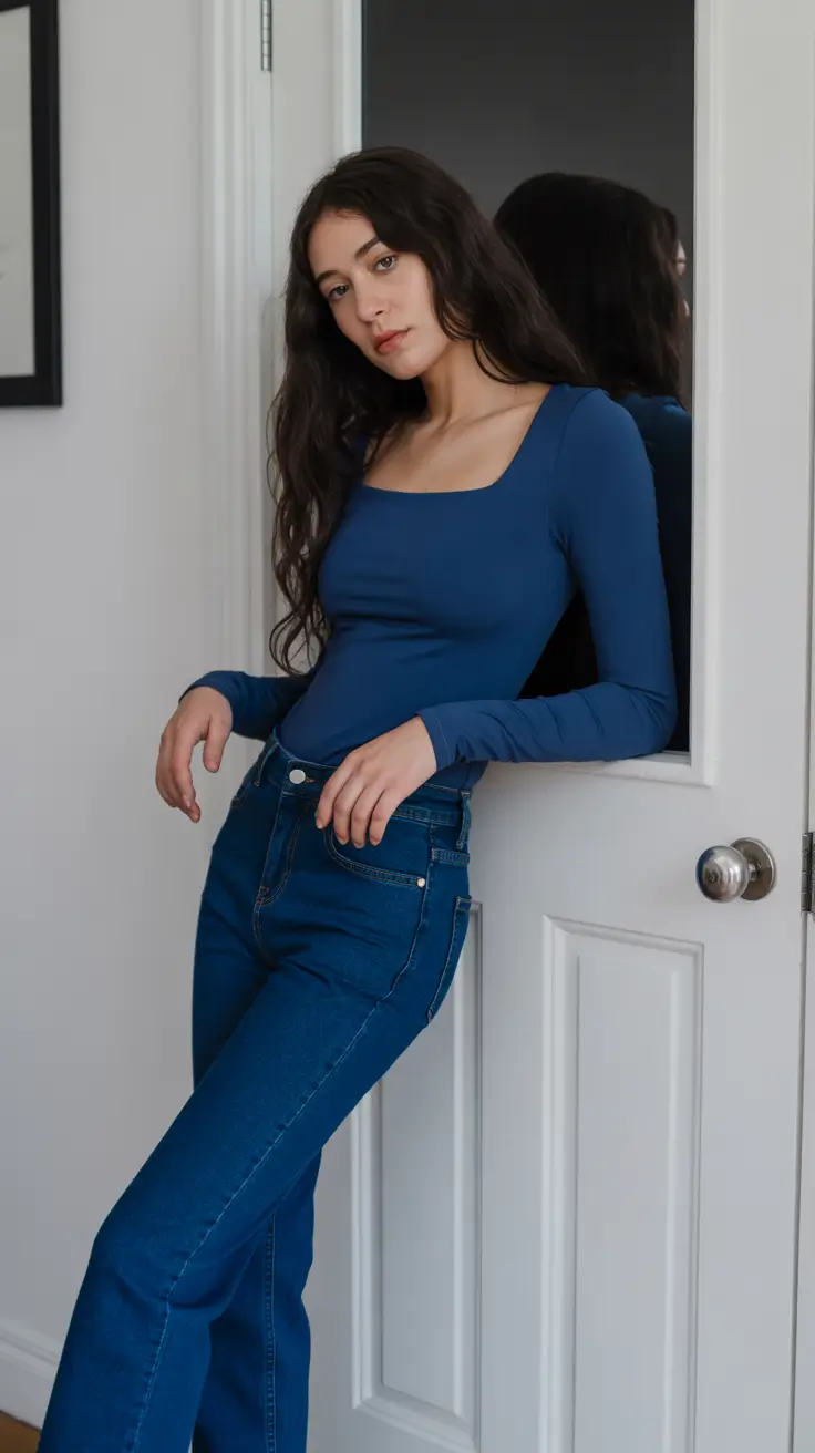 Spring Outfits for women 2026 Fitted Basics and Dark Denim