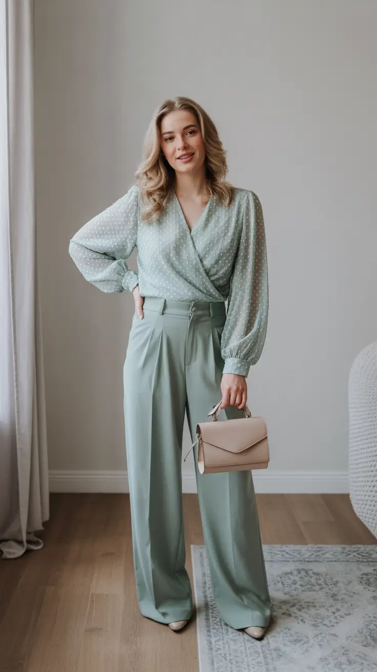 Spring work outfits 2026 Minty Pastels for Soft Office Serenity