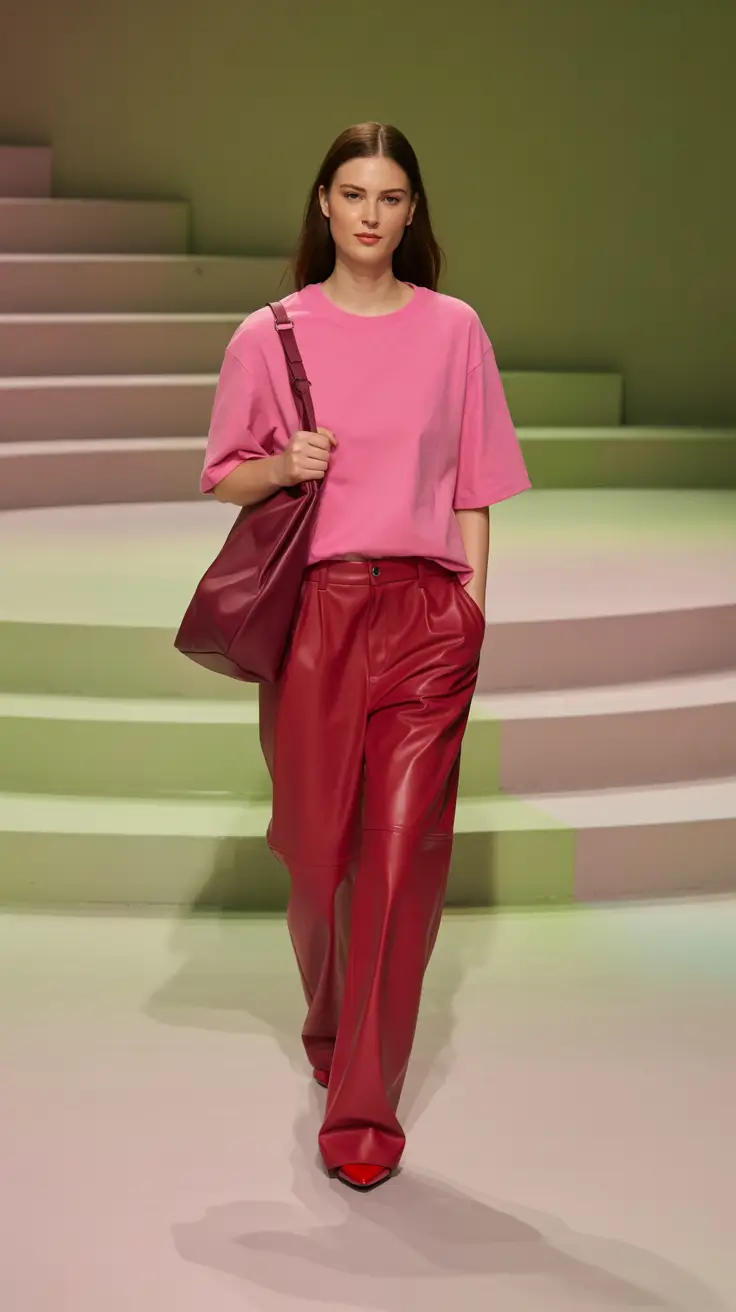 Spring work outfits 2026 Full Saturation Pink for Confident Casual Days