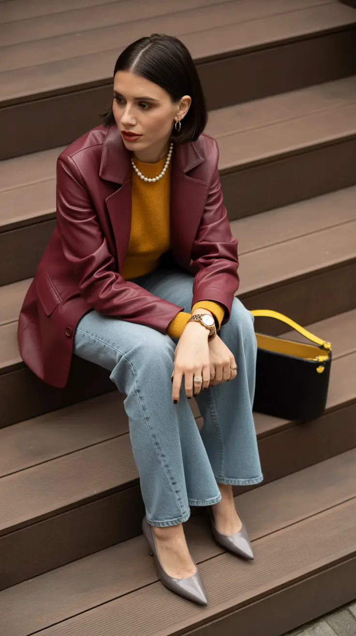 Spring work outfits 2026 Warm Color Play for Creative Workdays