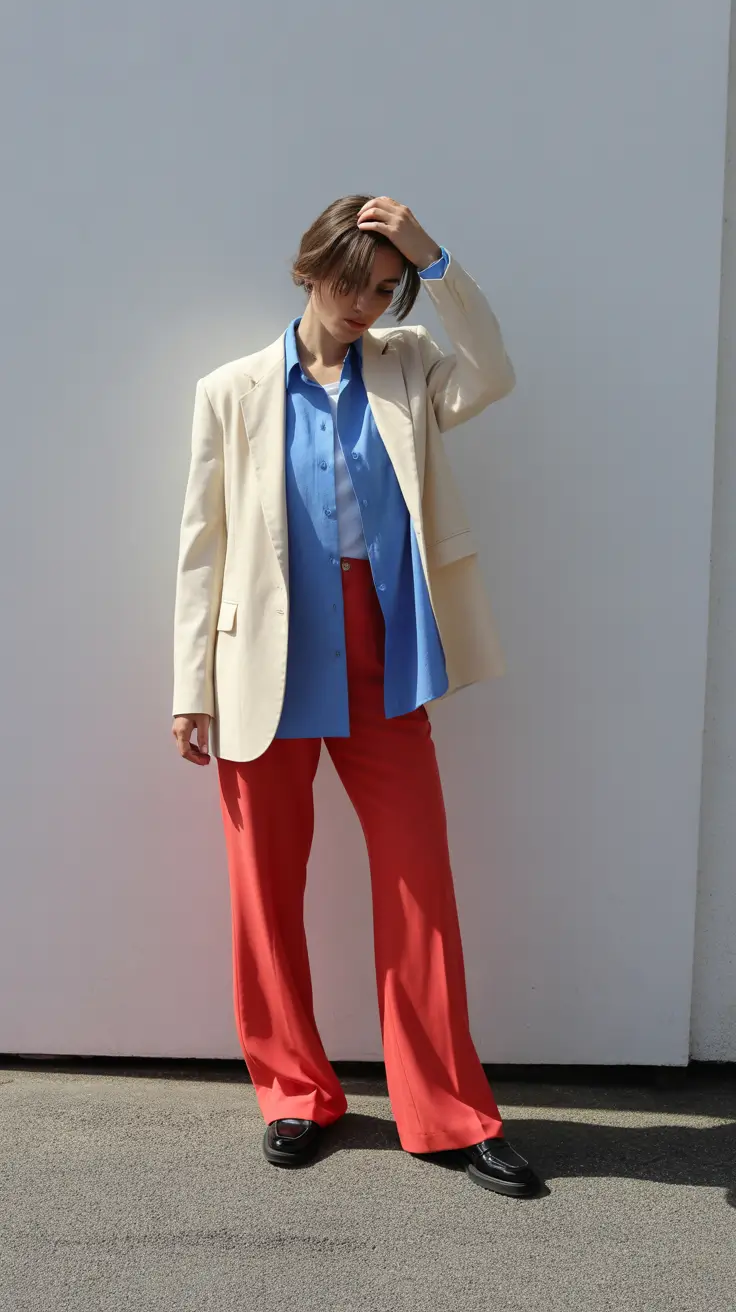 Spring work outfits 2026 Polished Layering with a Soft Masculine Edge